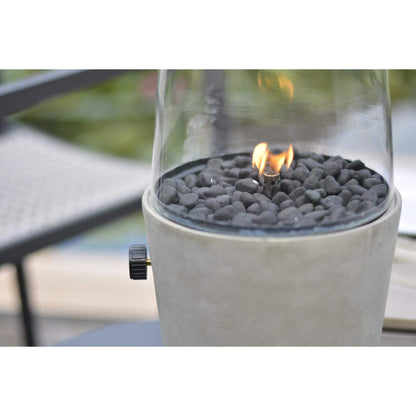 Cosicement Round Concrete Tabletop Outdoor Gas Fire Lantern