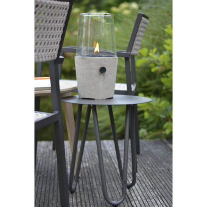 Cosicement Round Concrete Tabletop Outdoor Gas Fire Lantern