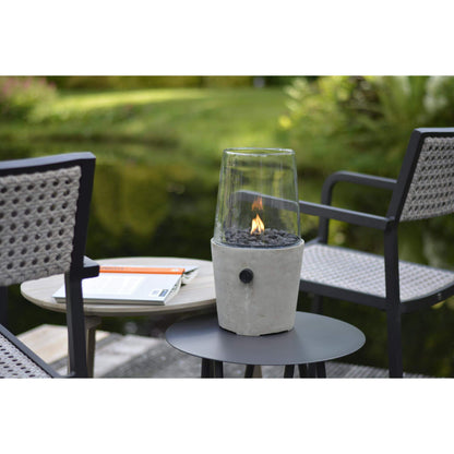 Cosicement Round Concrete Tabletop Outdoor Gas Fire Lantern