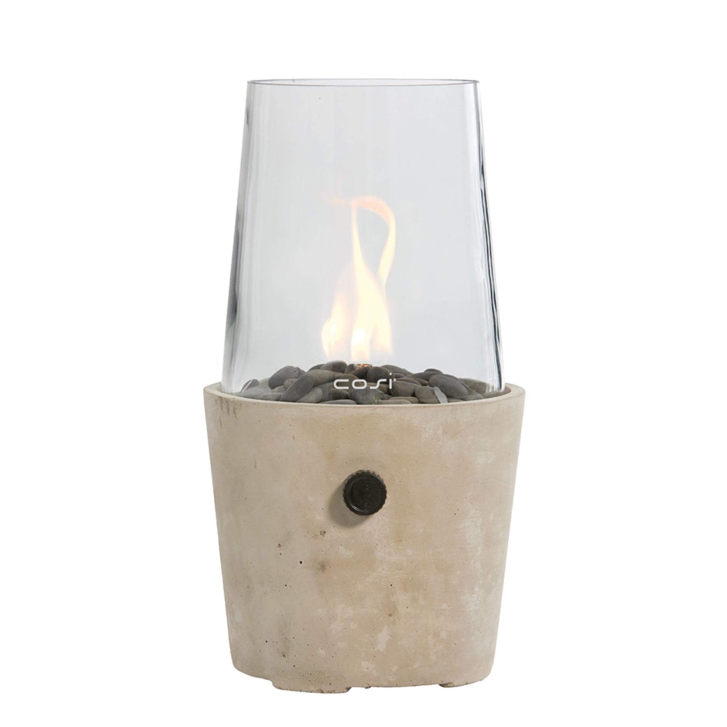 Cosicement Round Concrete Tabletop Outdoor Gas Fire Lantern