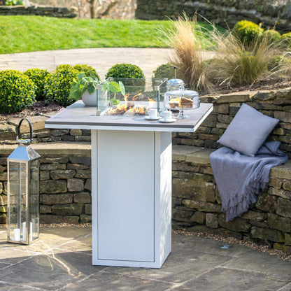 Cosiloft 100 White and Grey Bar Gas Fire Pit Table