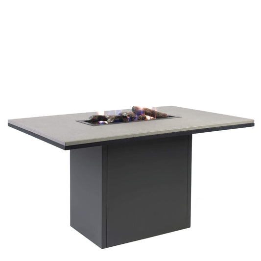 Cosiloft 120 Black and Grey Relaxed Dining Outdoor Gas Fire Pit Table