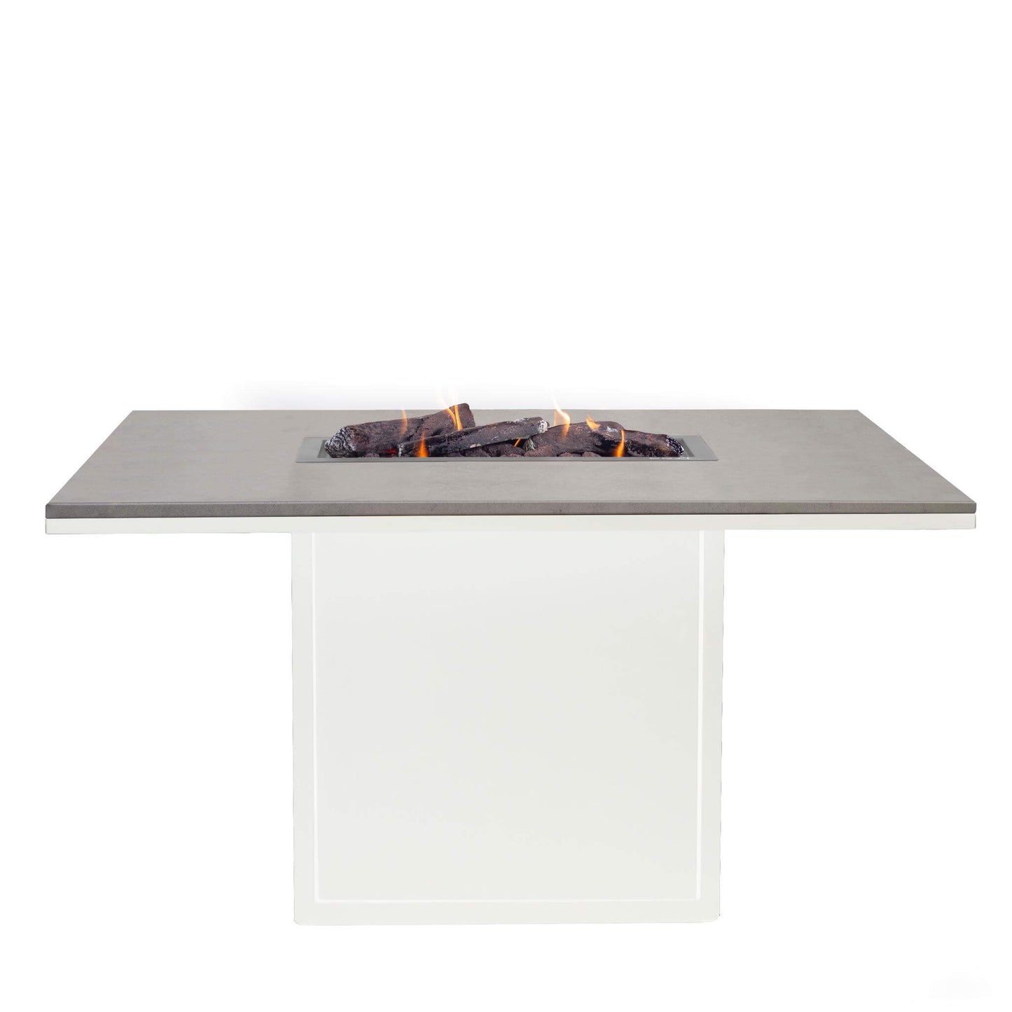 Cosiloft 120 White and Grey Relaxed Outdoor Gas Fire Pit Dining Table