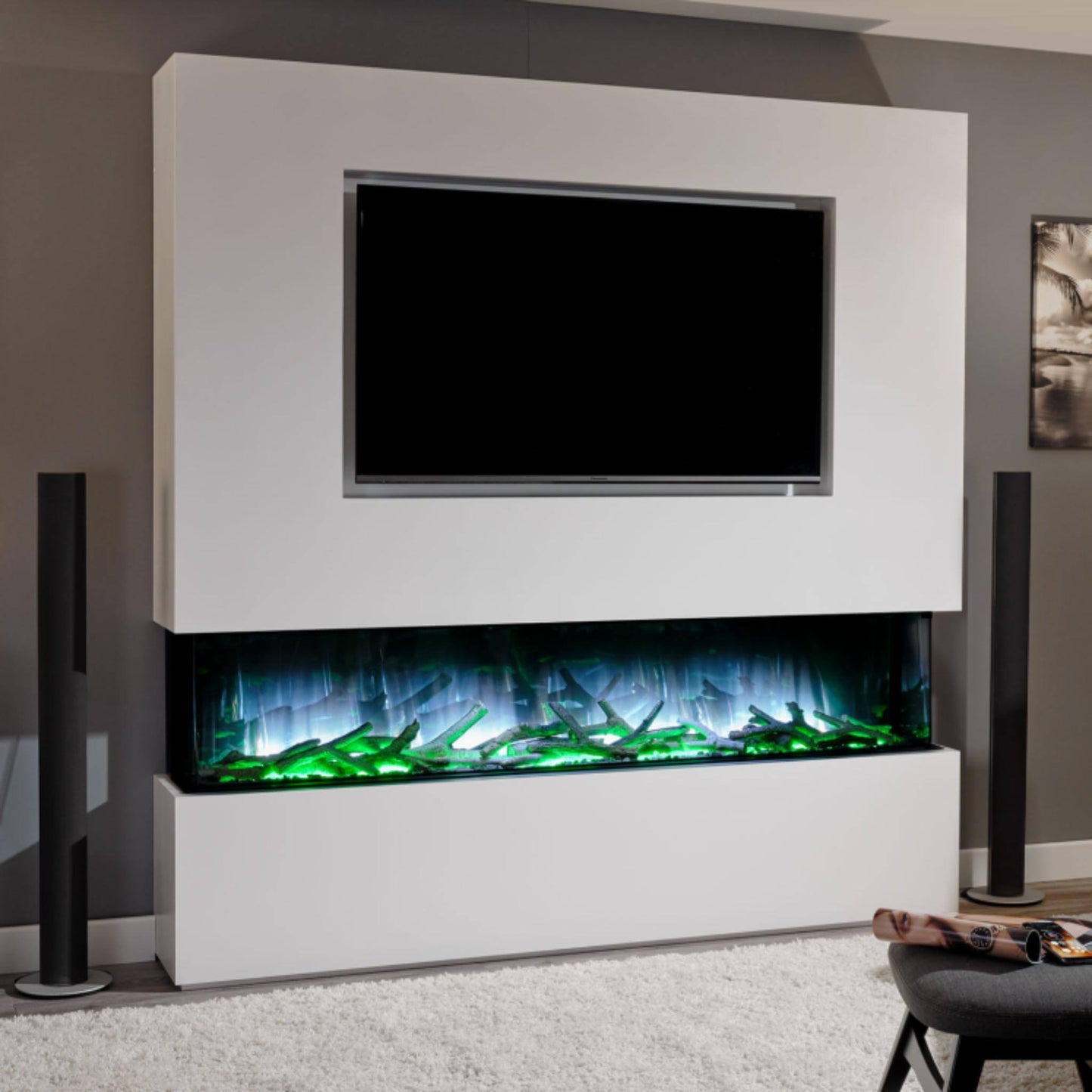 Flamerite Glazer 1800 Built-in Media Wall Electric Fire