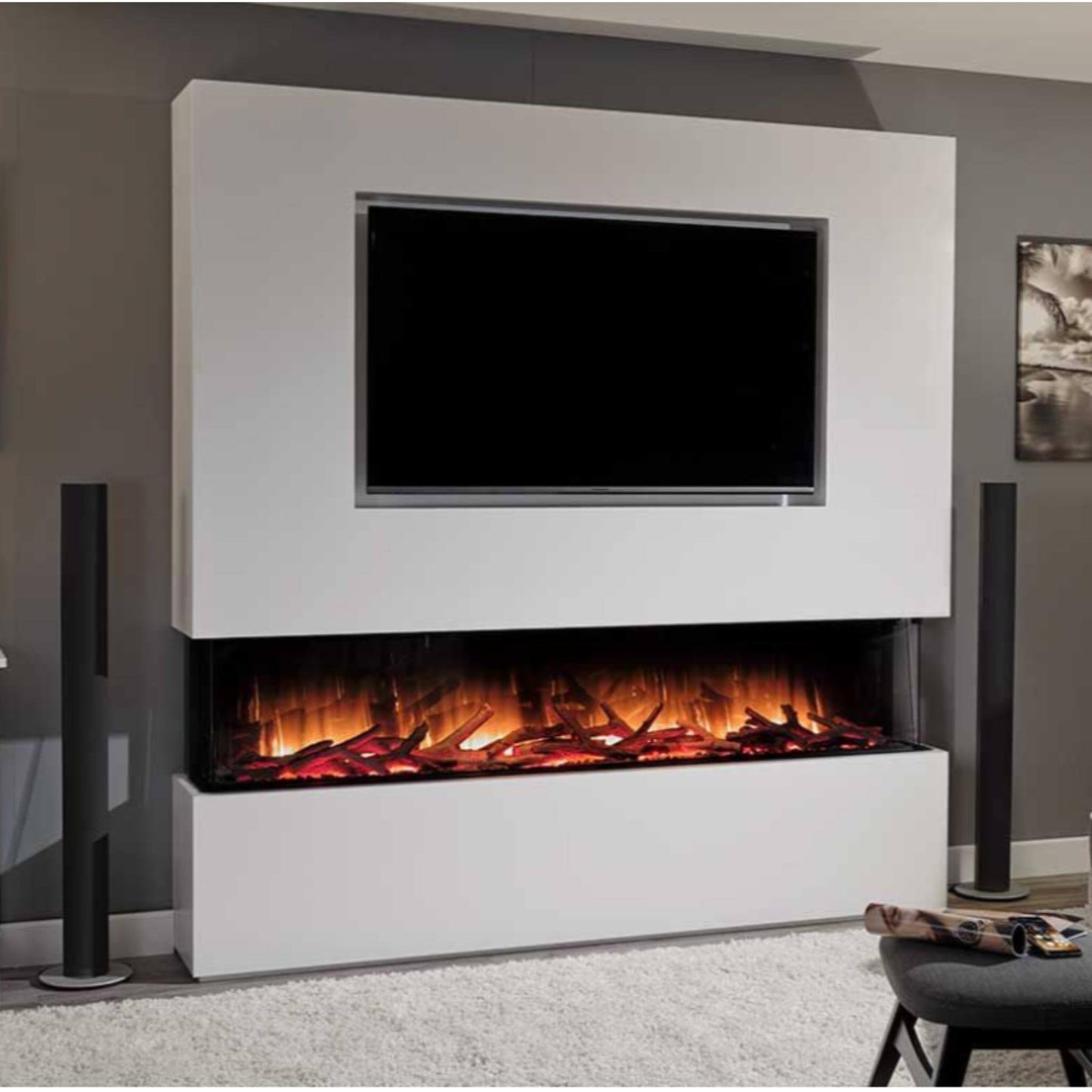 Flamerite Glazer 1800 Built-in Media Wall Electric Fire